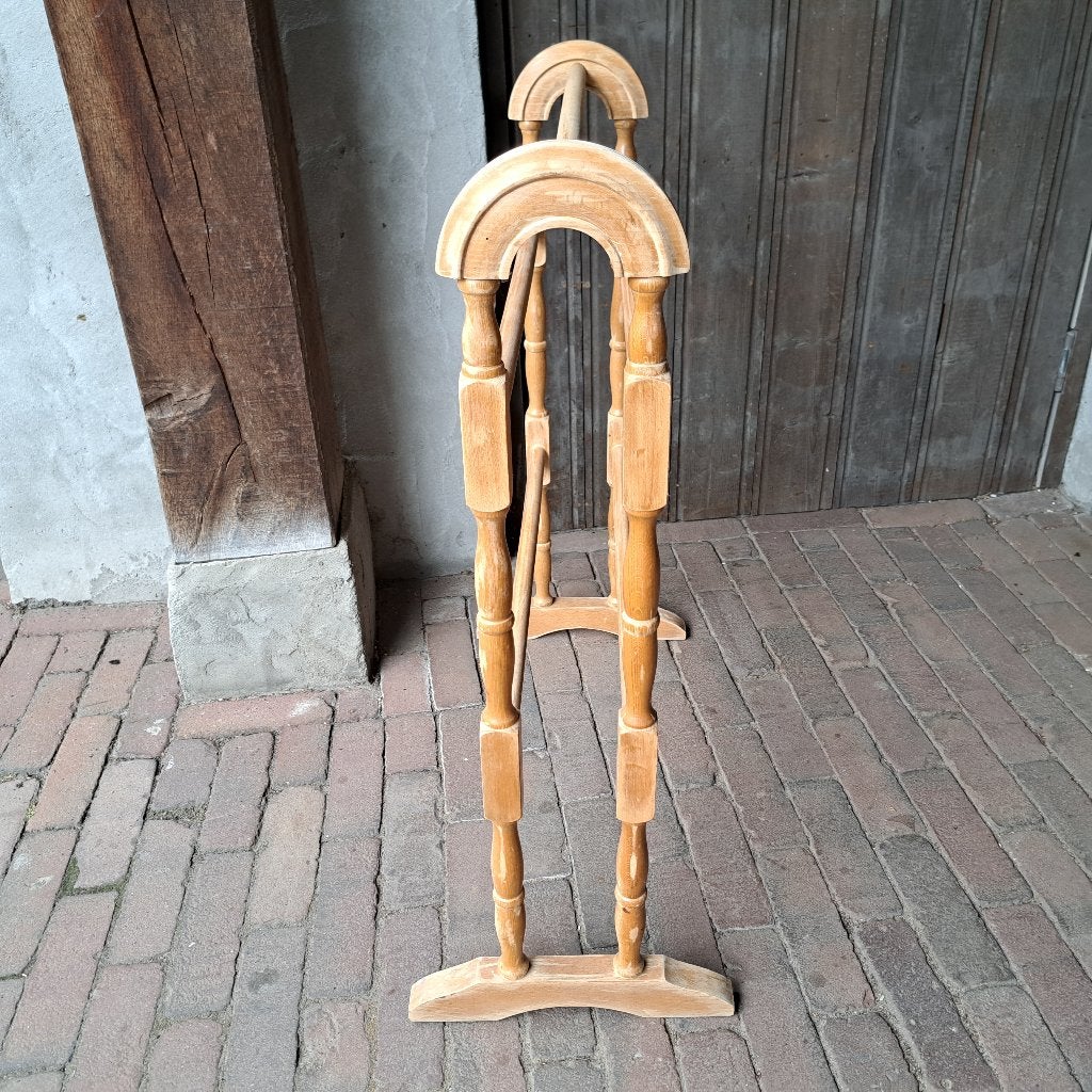 Brocante oud houten handdoekrek droogrek wasrek *Etage3*, Ophalen, Gebruikt, ., .