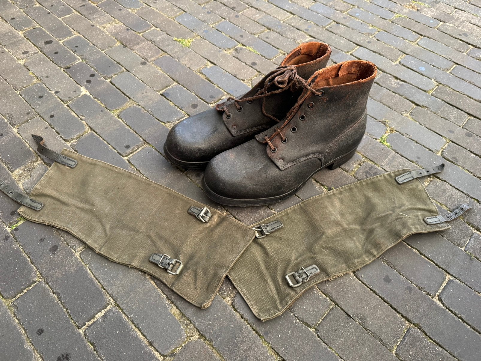 Paar duitse schoenen met gamaschen, Ophalen of Verzenden, Duitsland, Overige typen