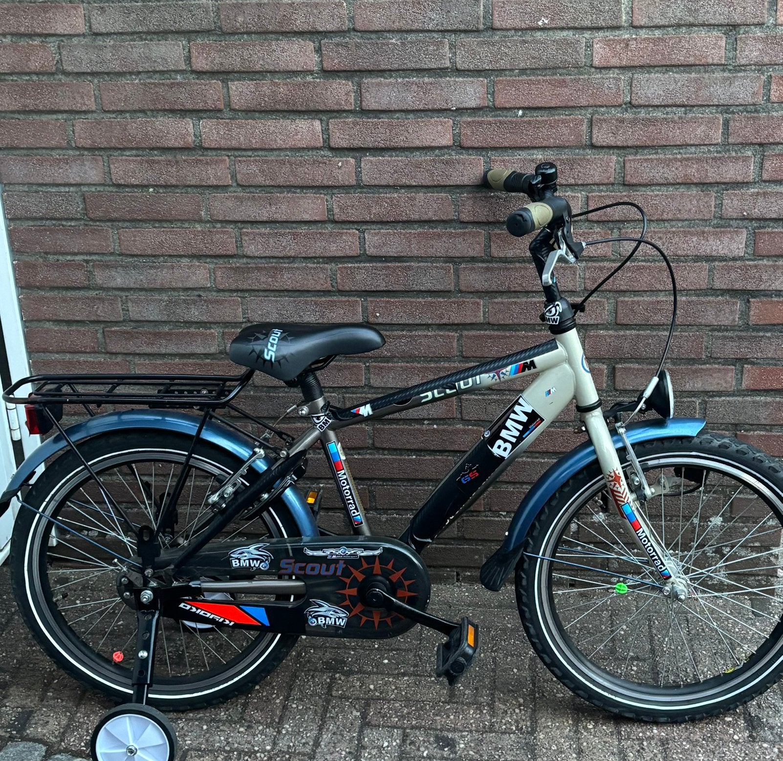 Perfecte 20 inch BMW Custom Kinderfiets met zijwielen, Ophalen, Terugtraprem, 20 inch, Handrem