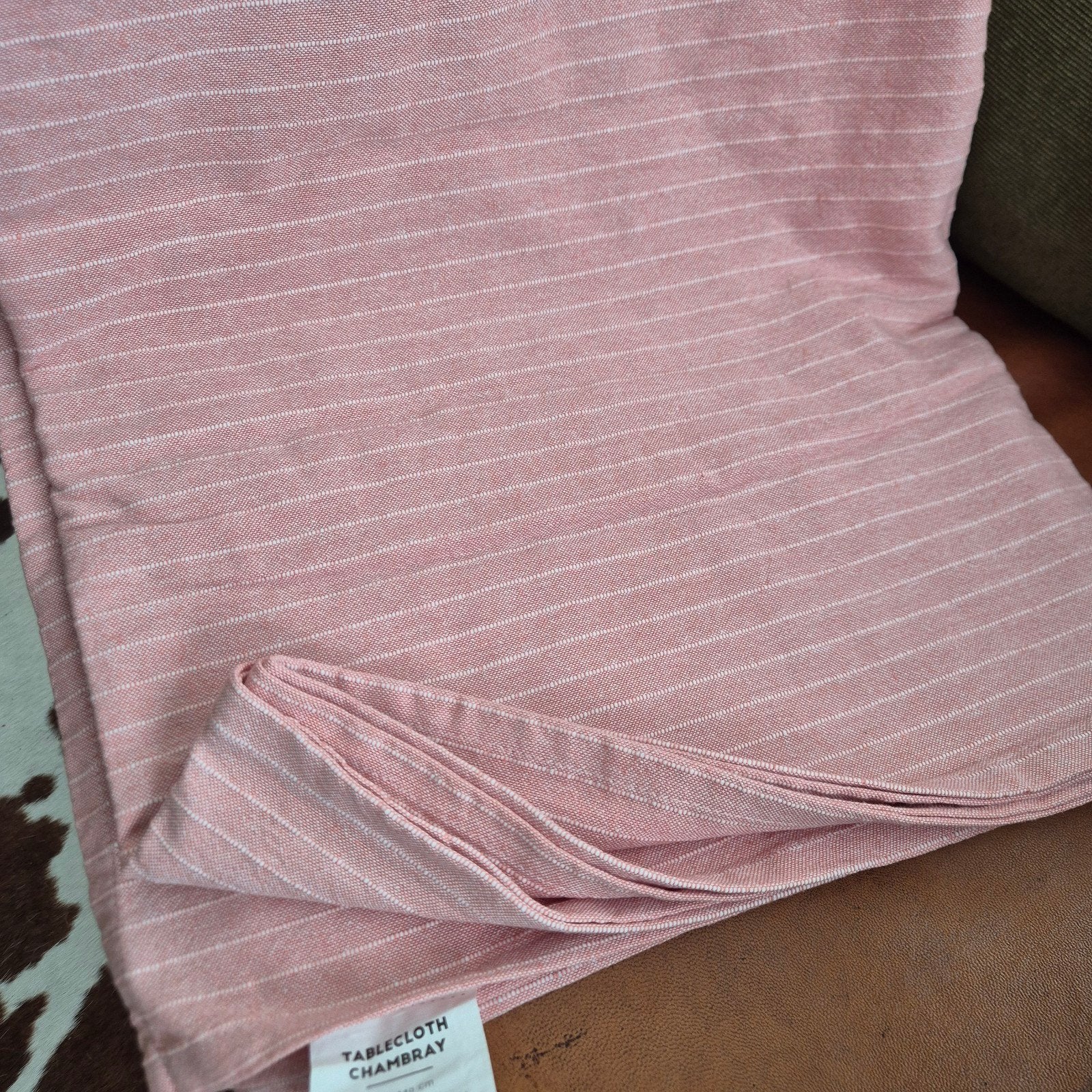 Chambray Tafelkleed Roze Gestreepte 140x240 cm, Ophalen of Verzenden, Nieuw, Rechthoek, Binnen