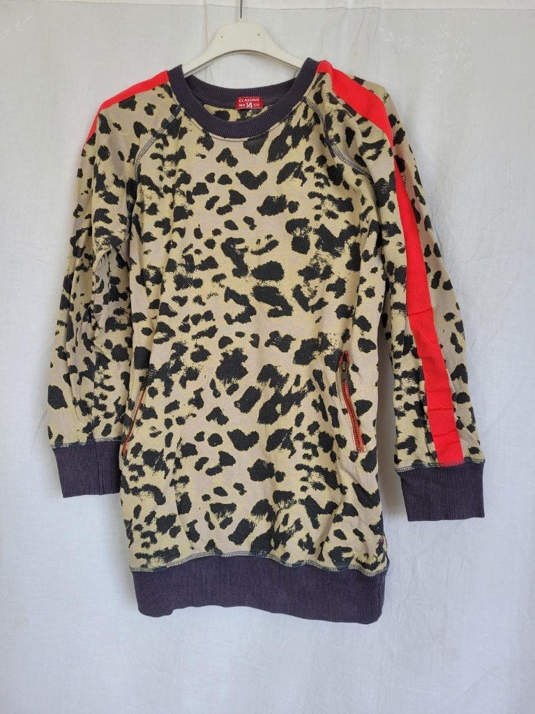 Stoere lange luipaardtrui mt 164 merk Claesen's, ., Trui of Vest, Ophalen of Verzenden, Zo goed als nieuw