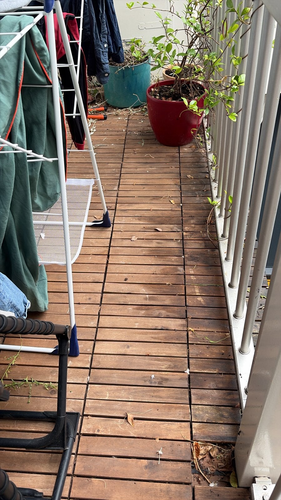 Gratis 7m2 Houten balkonvloertegels, Ophalen, Gebruikt, Hout