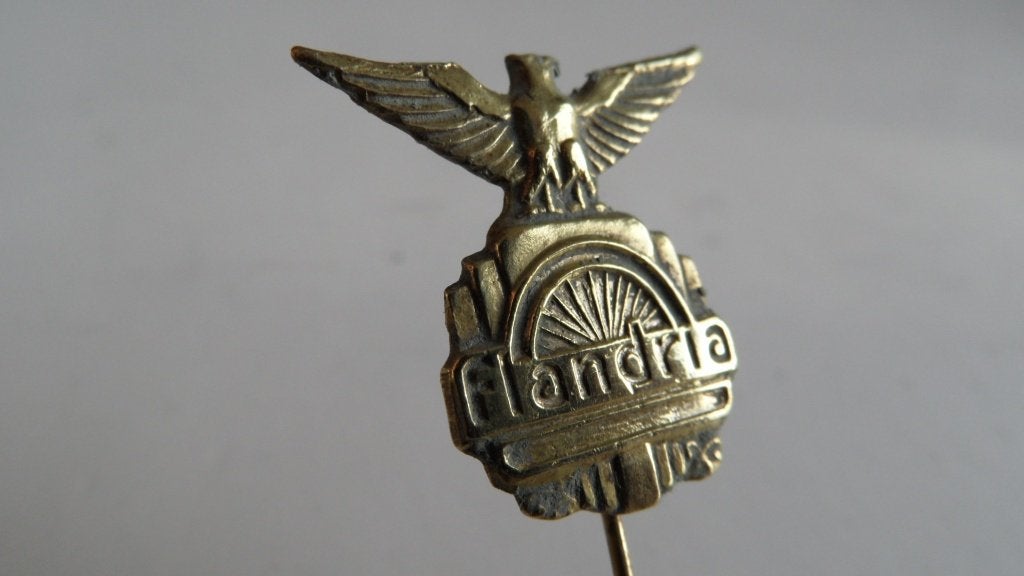 Flandria oldtimerbromfiets speld, oude geperste, Verzenden, Gebruikt, Merk, Speldje of Pin