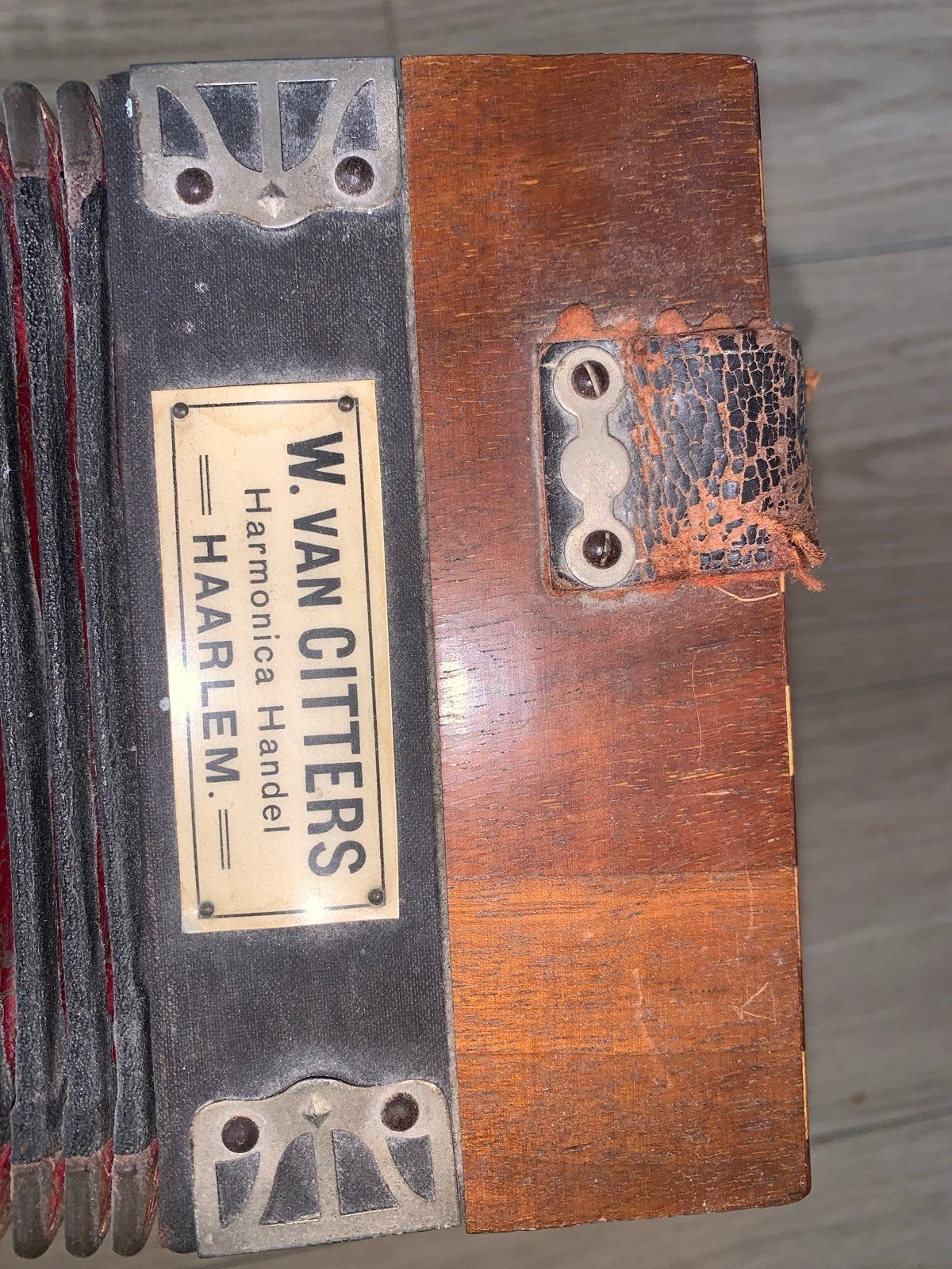 Antieke Accordeon W. van Citters Haarlem, Muziek en Instrumenten, Overige merken, Gebruikt, Met riemen, Overige formaten