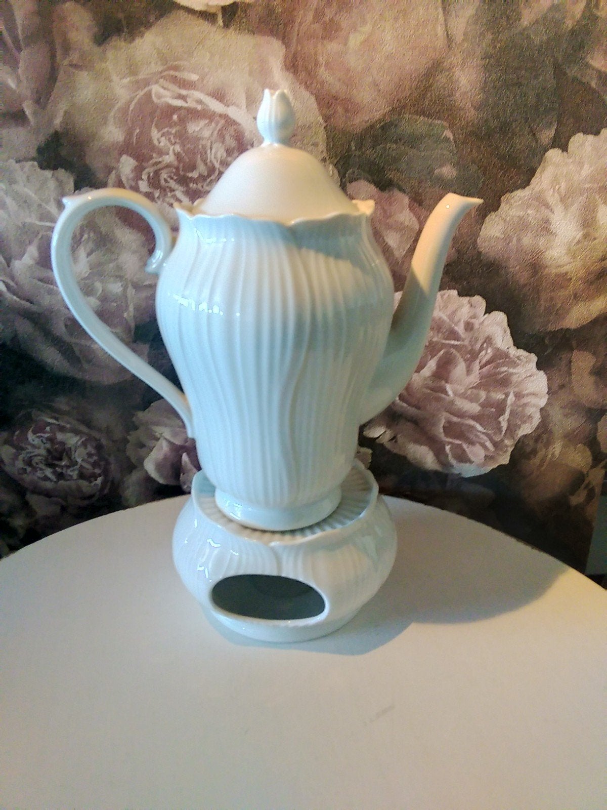Vintage koffiepot met warmhouder -, Ophalen of Verzenden