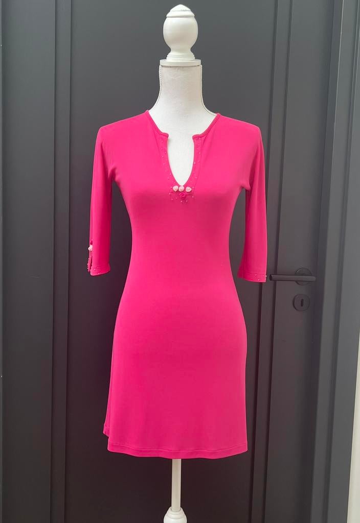 Indian Rose fuchsia roze jurk tuniekjurk maat S, Ophalen of Verzenden, Zo goed als nieuw, Roze, Maat 36 (S)