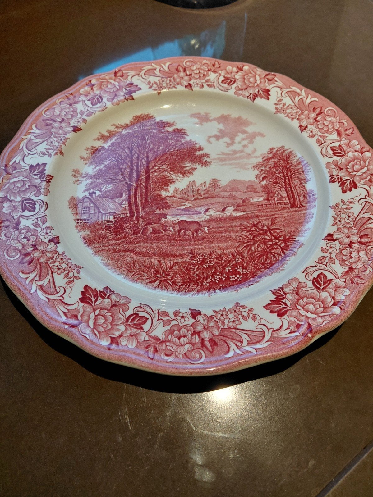 Antiek Royal Staffordshire Ironstone bord, Romantic England, Antiek en Kunst, Ophalen of Verzenden