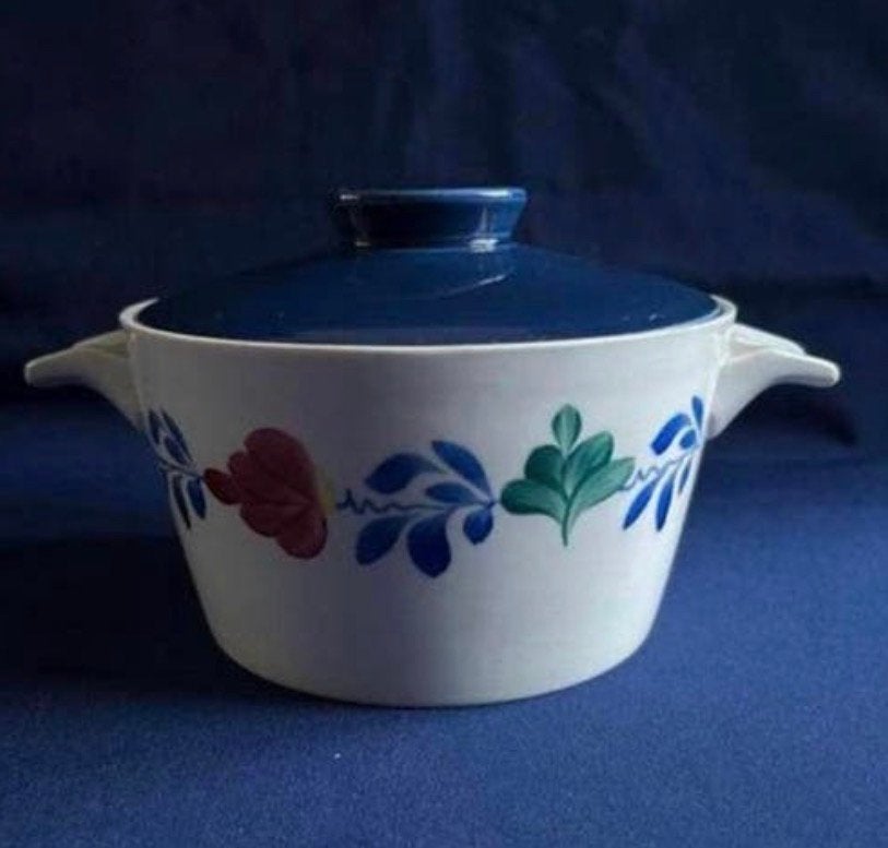 Boerenbont ovenschaal met deksel, Ophalen of Verzenden, Zo goed als nieuw, Aardewerk, Schaal of Schalen