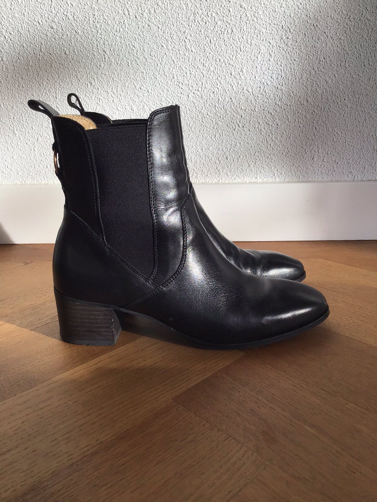 Gant leren enkellaarzen, zwart, maat 39, Kleding | Dames, Ophalen, Zwart, Lage of Enkellaarzen, Zo goed als nieuw