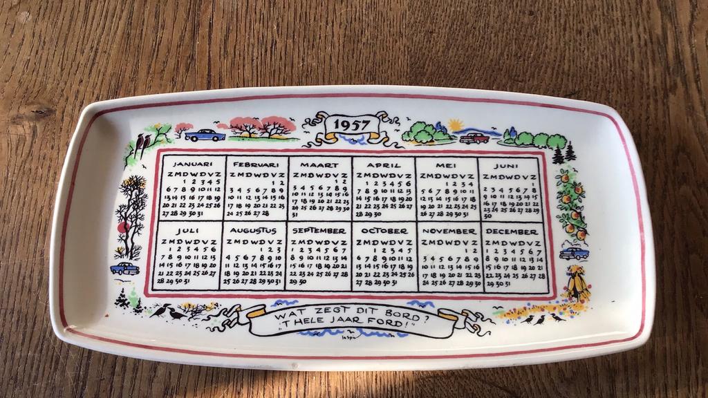 Ford 1957 keramieke kalender, Ophalen of Verzenden, Auto's