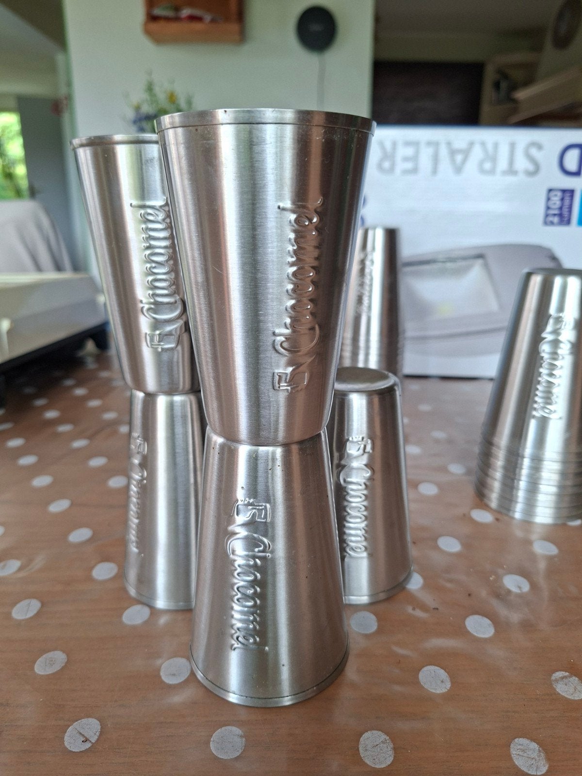 Nieuwe ijzeren Nutricia bekers - set van 3, Overige typen, Ophalen of Verzenden, Metaal, Nieuw