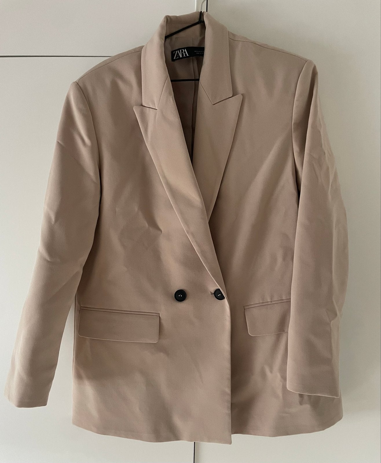 Zara Oversized Blazer Beige, Beige, Ophalen of Verzenden, Zo goed als nieuw, Jasje