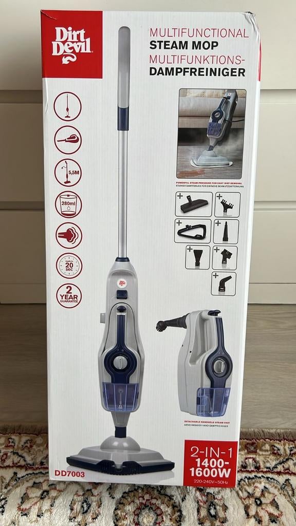 Dirt Devil Multifunctionele Stoomreiniger, Witgoed en Apparatuur, Stofzuigers, Zo goed als nieuw, 1200 tot 1600 watt, Reservoir