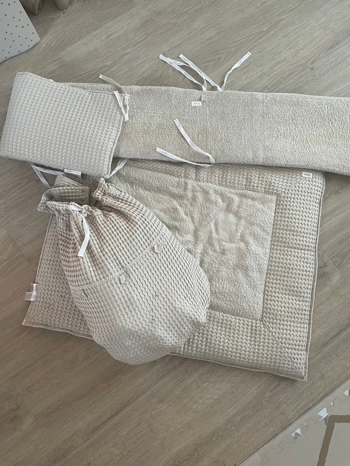 Koeka boxkleed, boxbumper en boxzak, Kinderen en Baby's, Boxen, Ophalen, Gebruikt, Rechthoekig, Boxkleed