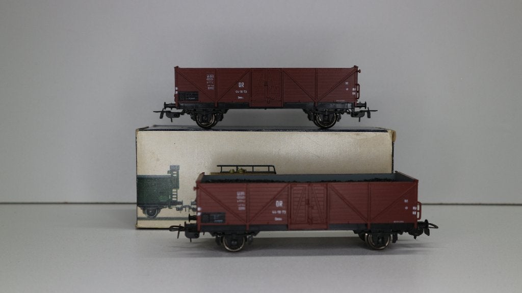 2 Open goederenwagen  met kolen  DR, Gebruikt, Gelijkstroom, Wagon, Piko