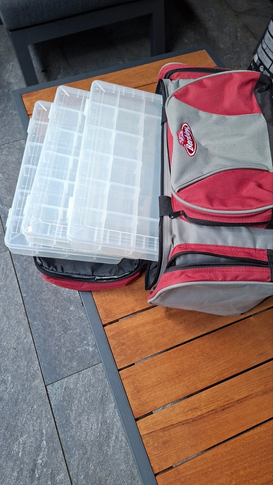 Berkley Vistas Pro Series Vis Tas met 3 tacleboxen, Ophalen, Gebruikt, Koffer of Tas