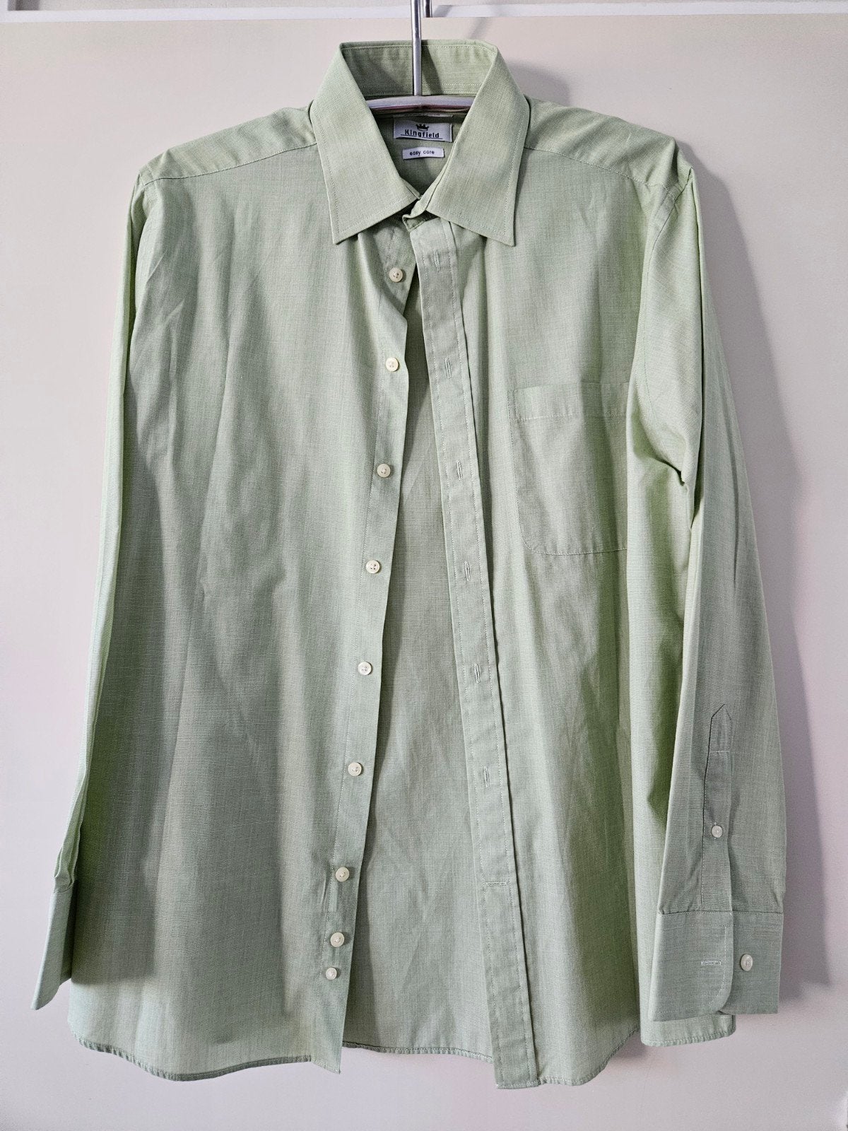Zgan prachtig groen overhemd mt 42 Kingfield easy care, Kleding | Heren, Overhemden, Ophalen of Verzenden, Zo goed als nieuw, Groen