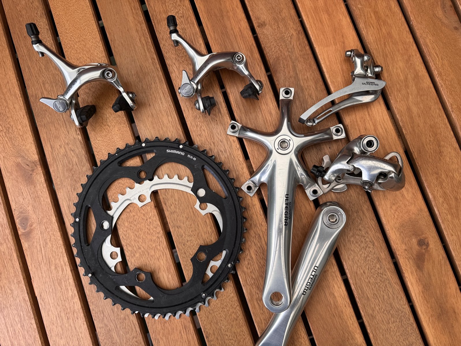 Shimano Ultegra 6500 9/10s derailleurs / crankstel / remmen, Gebruikt, Kinderfiets, Ophalen of Verzenden, Derailleur of Ketting