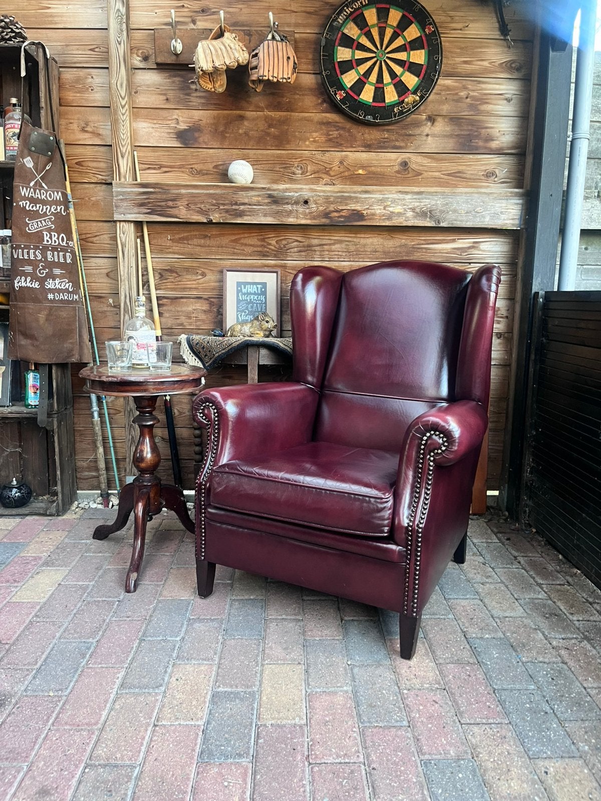 Super mooie chesterfield Oorfauteuil, Huis en Inrichting, Fauteuils, Ophalen of Verzenden, Zo goed als nieuw, 75 tot 100 cm, Leer