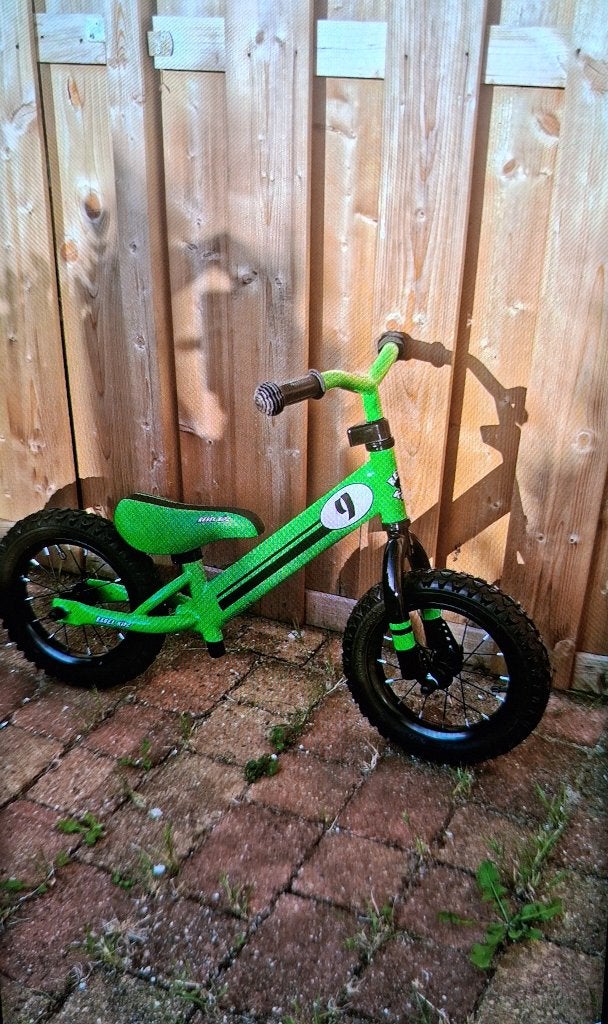 Groene loopfiets voor kinderen, Schijfrem, Ophalen, Overige merken, Minder dan 16 inch