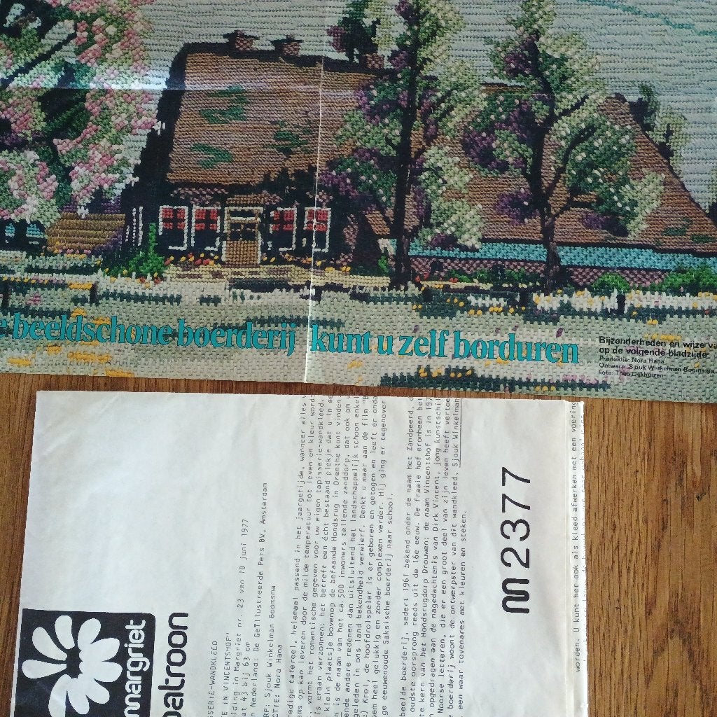 Borduurpatroon boerderij Drenthe, Ophalen, Nieuw, Handborduren, Patroon