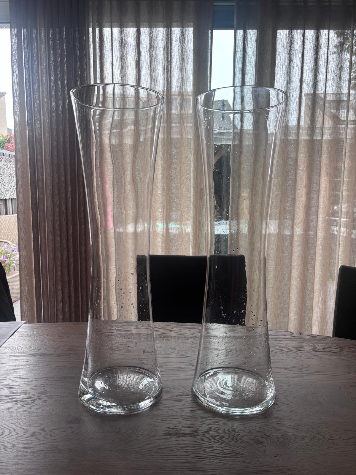 2 hoge vazen van 60cm hoog, Huis en Inrichting, Woonaccessoires | Vazen, Ophalen, Zo goed als nieuw, Glas, 60 cm