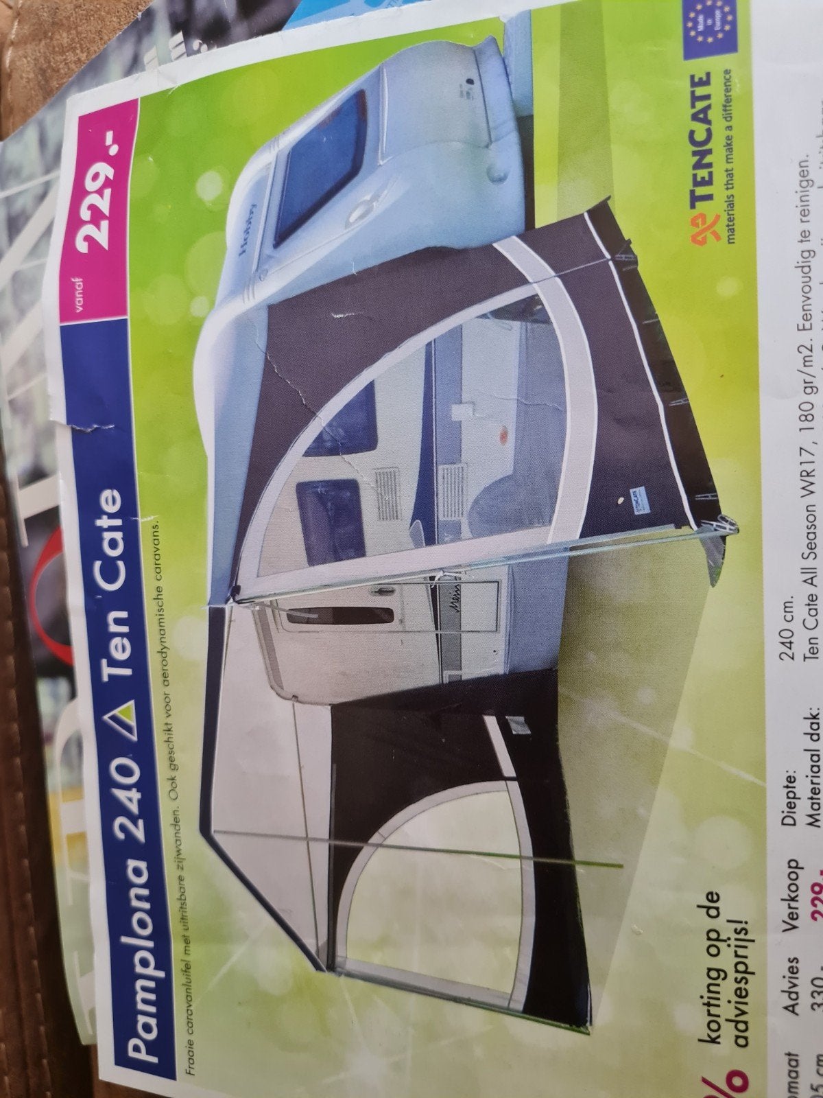 Caravanluifel, Ophalen, Zo goed als nieuw