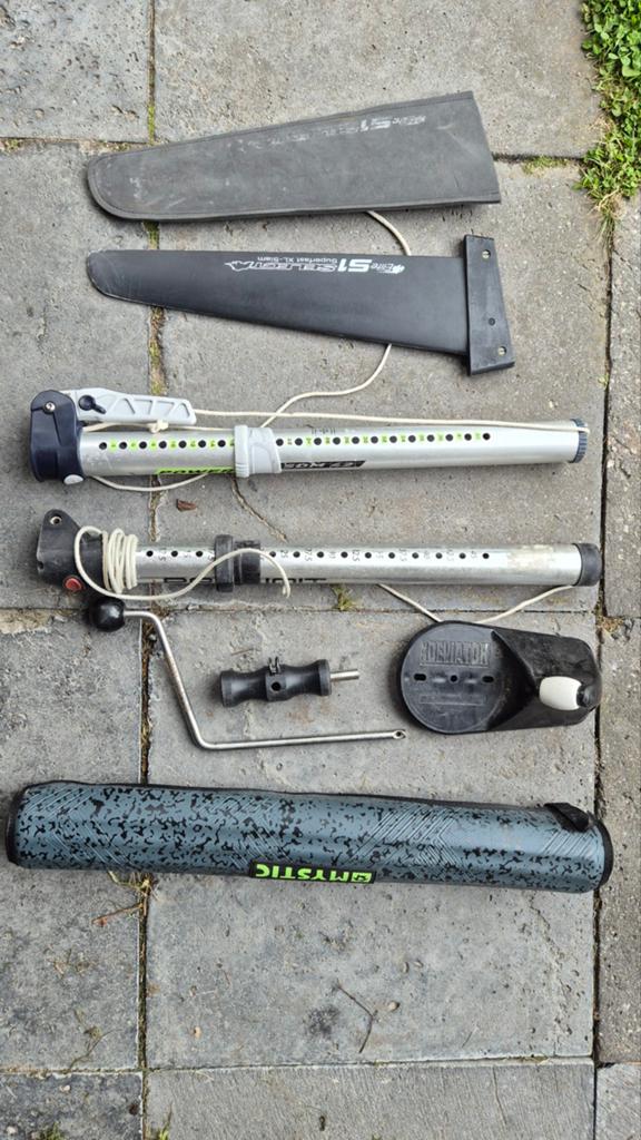 Windsurf accessoires: mastverlenger, vinnen, mastvoet, Watersport en Boten, Windsurfen, Ophalen of Verzenden, Gebruikt, Overige typen
