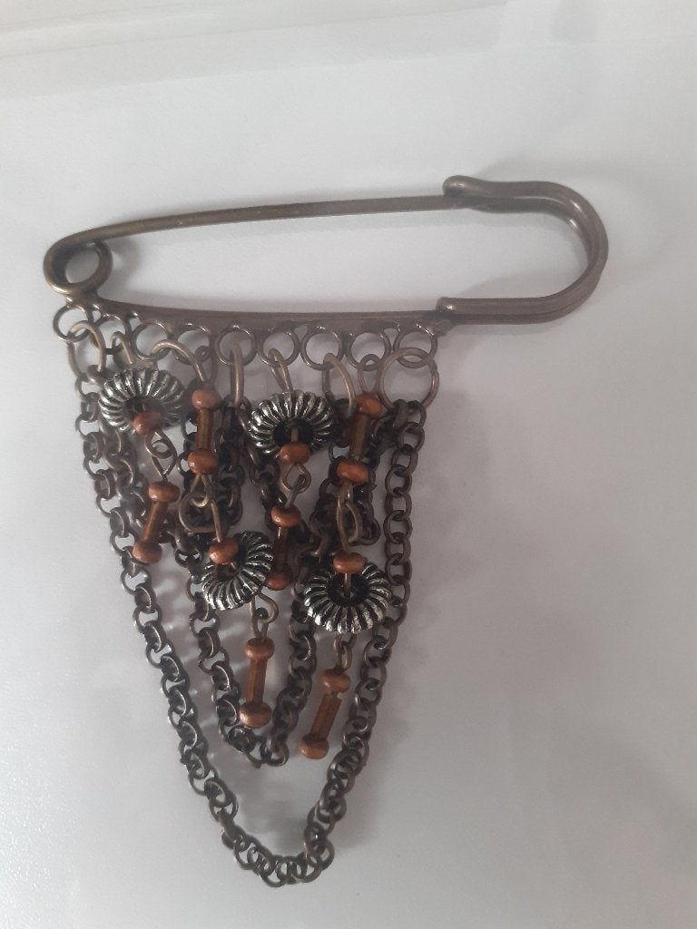 Brons-kleur/bruin speld voor stola/sjaal/poncho., Ophalen of Verzenden, Nieuw, Maat 38/40 (M), Sjaal