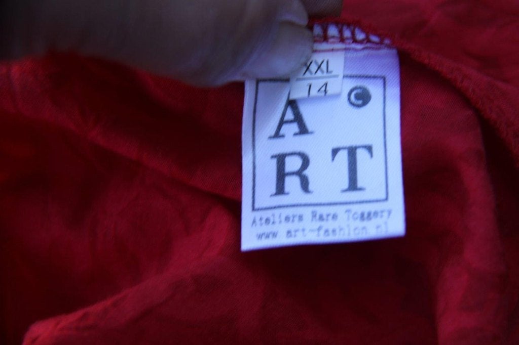 Jurk rood ART mt XXL/14 transp Vaste prijs, Kleding | Dames, Maat 46/48 (XL) of groter, Ophalen of Verzenden, Zo goed als nieuw