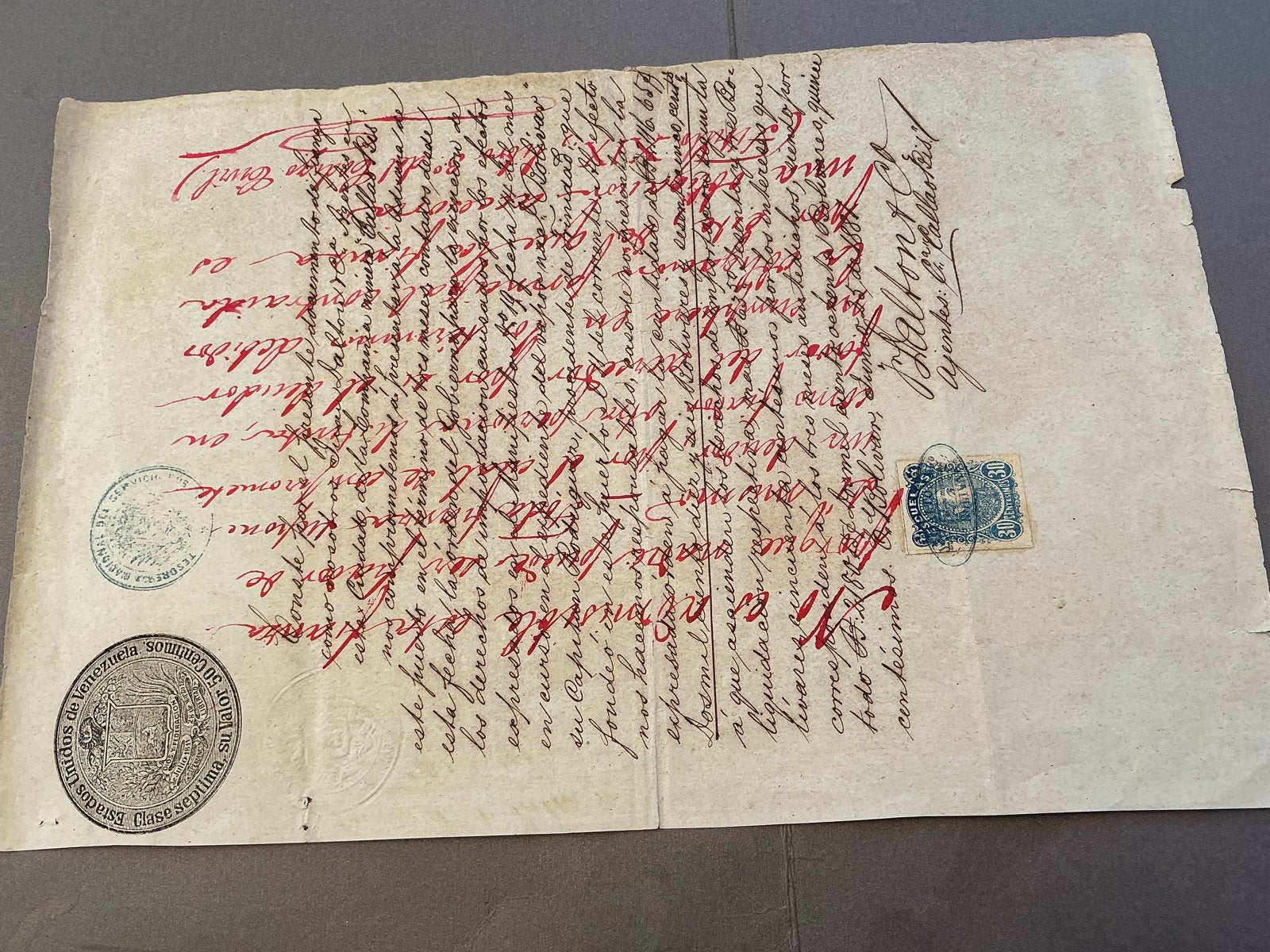 Historisch document Venezuela, 1887 - Handgeschreven, Verzenden