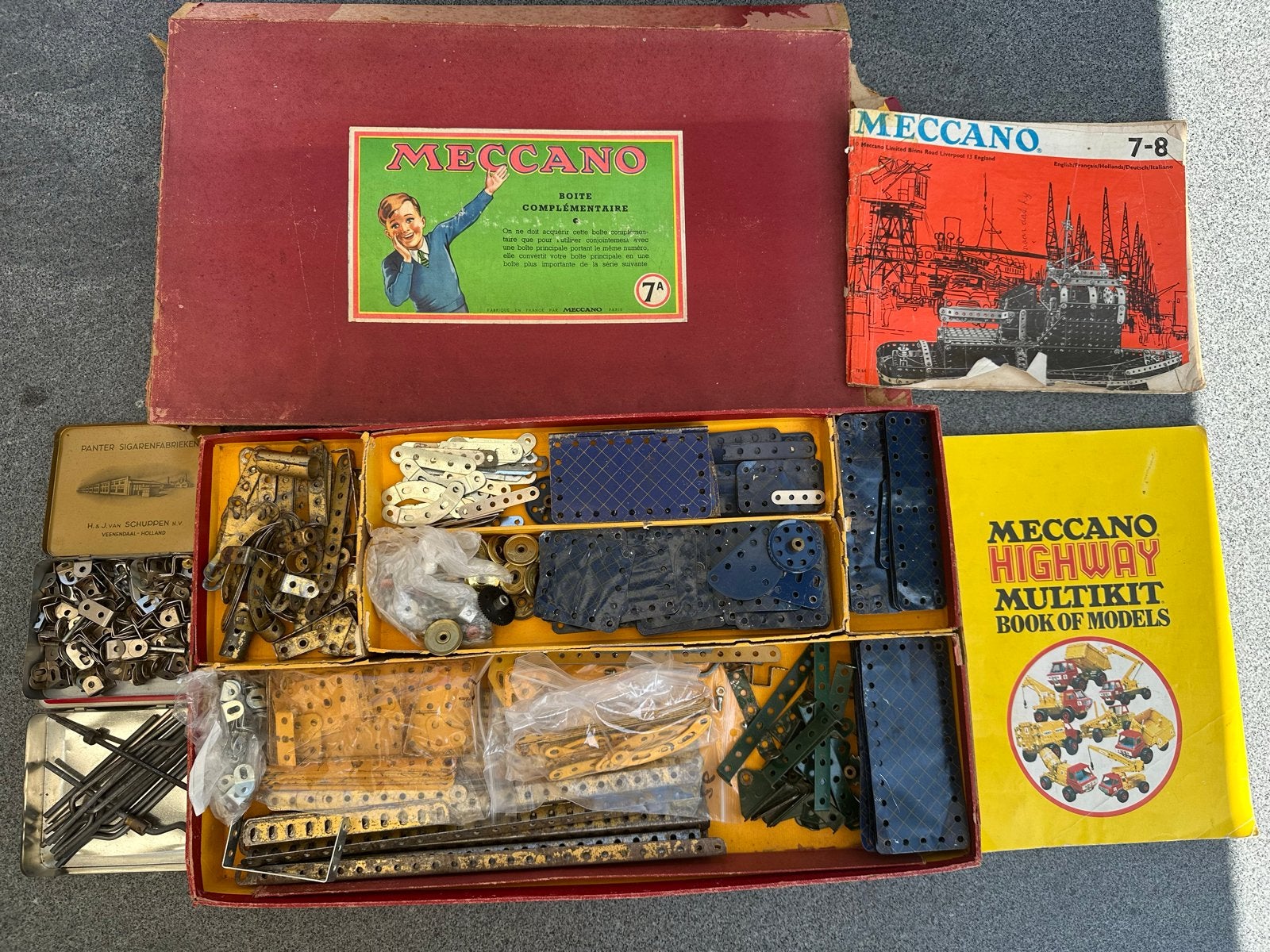 Meccano set, blue gold, etc, Ophalen of Verzenden, Gebruikt, Groter dan 1:32