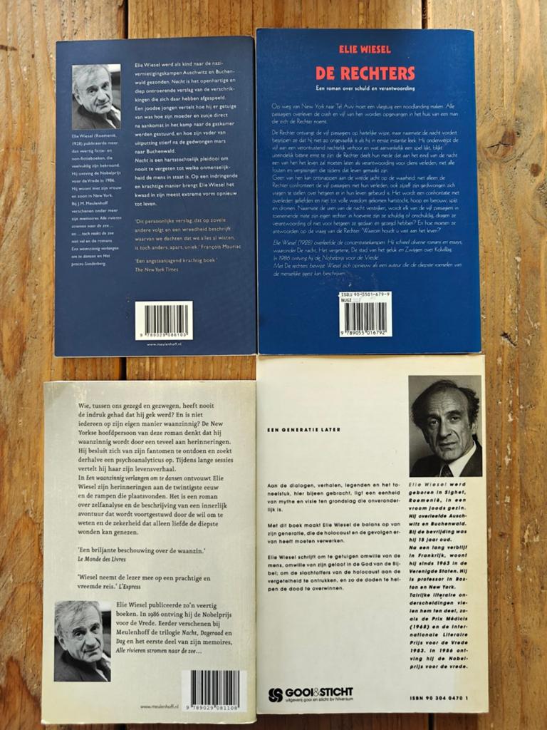 4 Boeken van Elie Wiesel., Boeken, Ophalen of Verzenden, Zo goed als nieuw