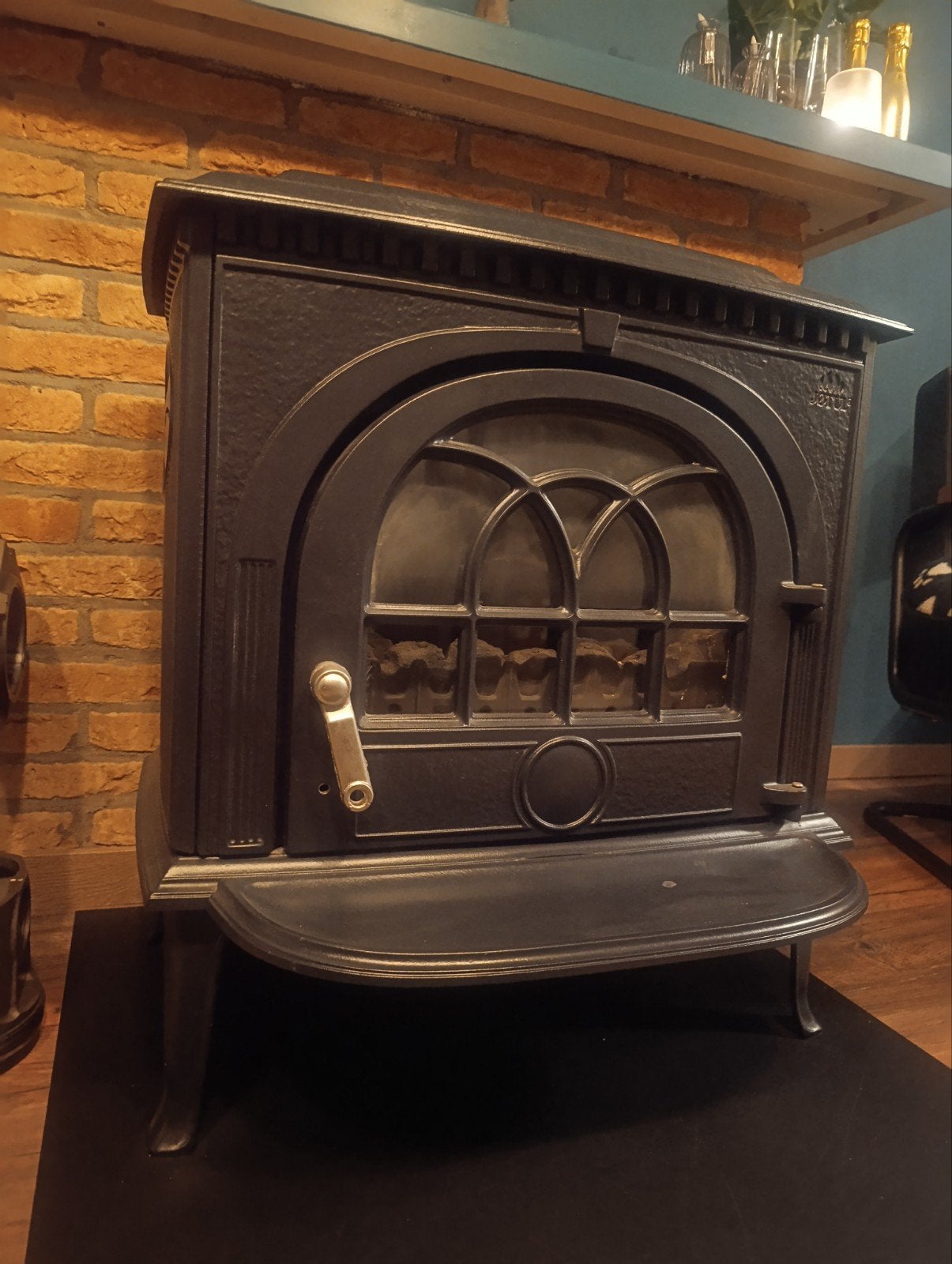 Mooie gietijzeren gaskachel gashaard Vrijstaand jotul 8, Huis en Inrichting, Ophalen, Gebruikt, Gas, Vrijstaand