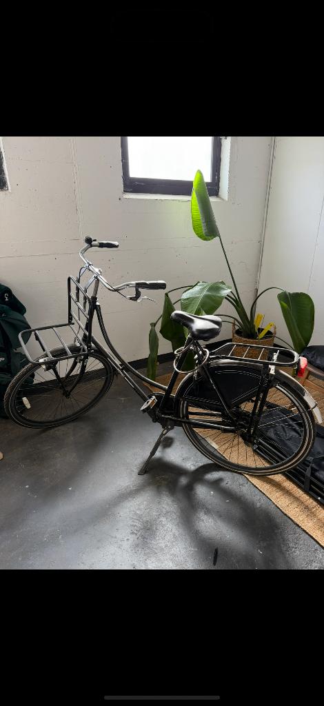 Popal fiets zwart, Ophalen, Gebruikt, Velgrem, Handrem