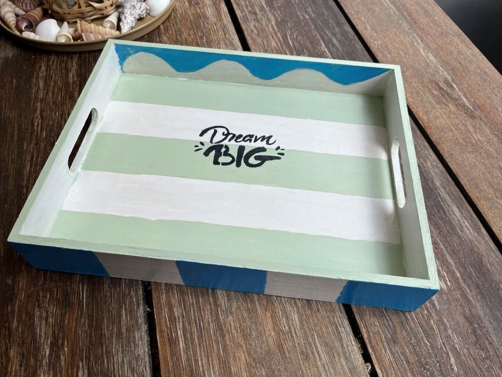Dienblad kunst dream big, Info@kinderworkshops-petra-dongen.nl, P Gillisstraat, Met handvatten, Nieuw