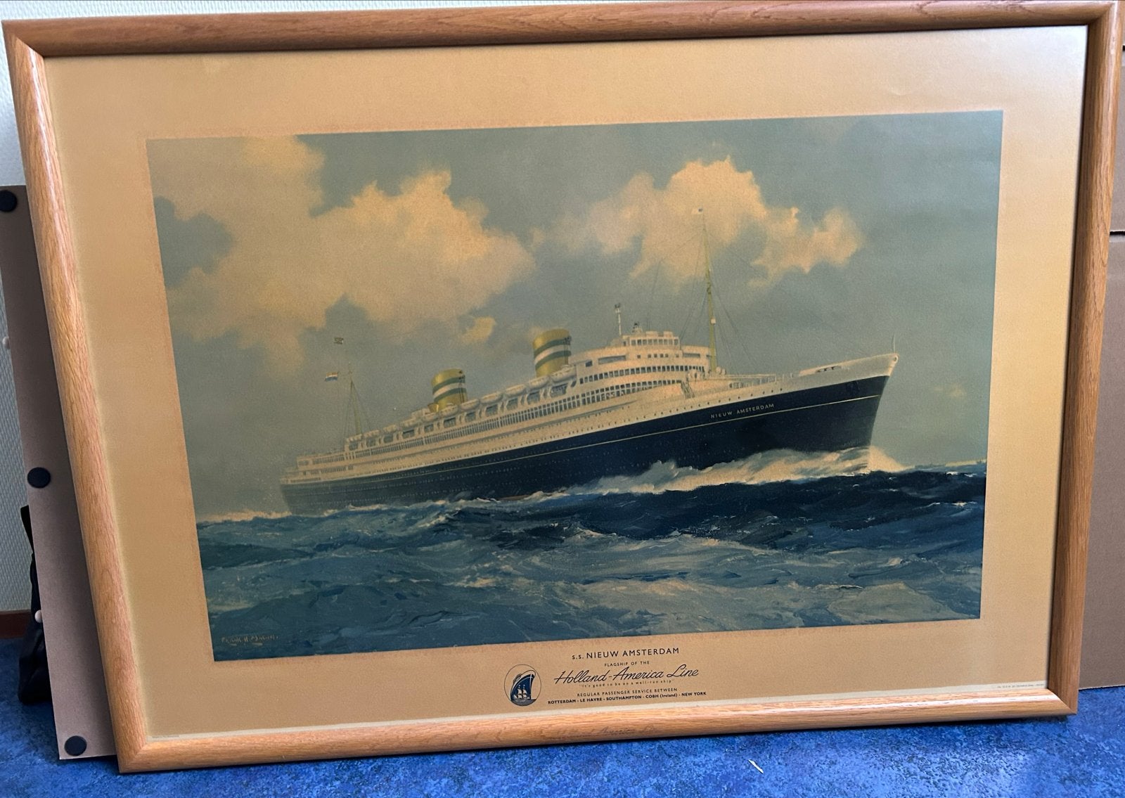 Ingelijste poster Holland Amerika Line, Ophalen, Met lijst, Rechthoekig Liggend, Zo goed als nieuw