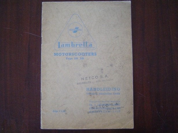 Lambretta 125Ld 1954 scooter handleiding 125 LD, Motoren, Handleidingen en Instructieboekjes, Overige merken, Ophalen of Verzenden