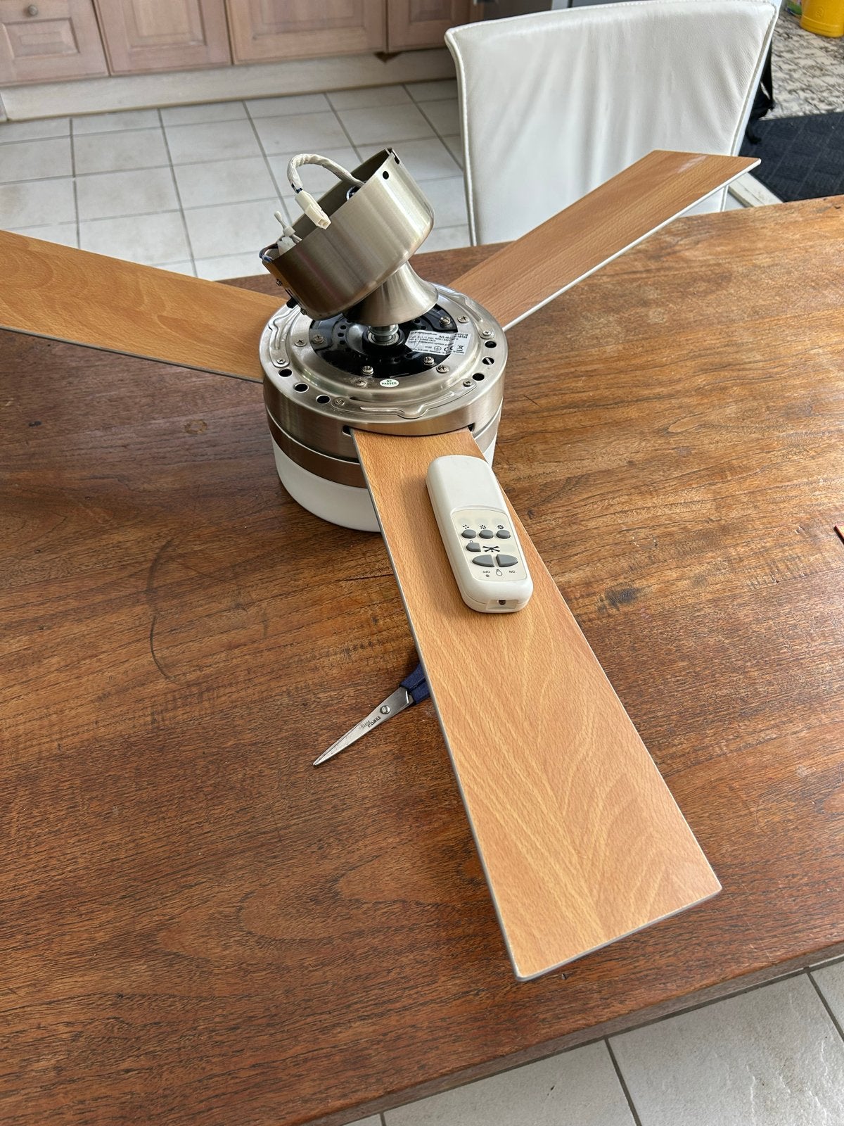 Plafondventilator met lamp en afstandsbediening, Ophalen, Gebruikt