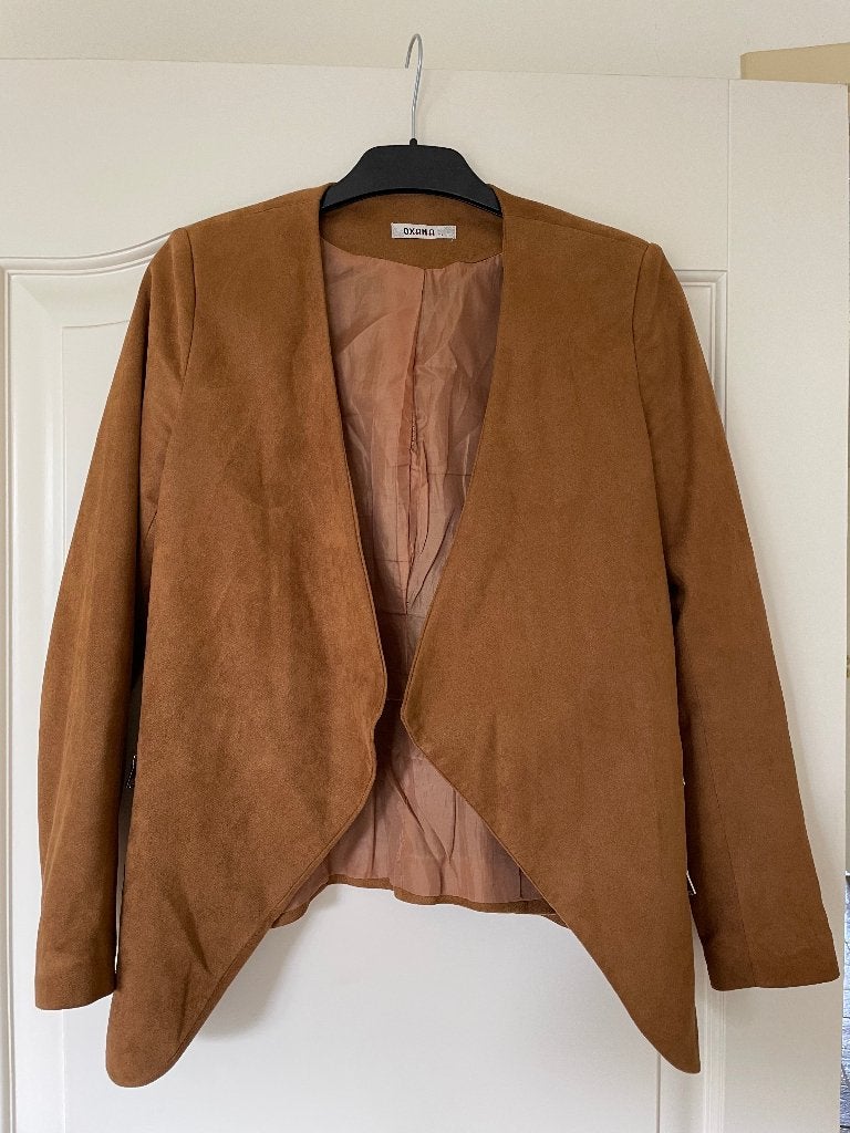 Suede look jasje, maat S, merk Oxana, Bruin, Verzenden, Oxana, Zo goed als nieuw