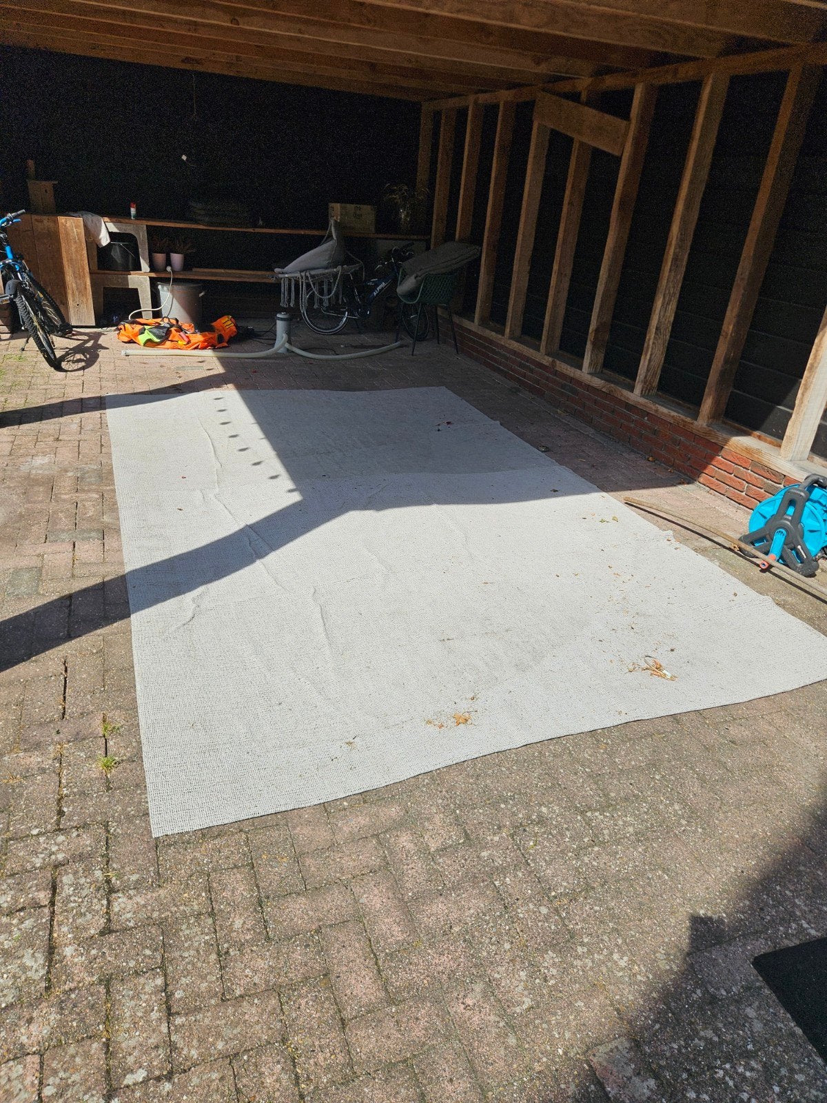 Licht grijs camping tapijt 250x600cm, Ophalen of Verzenden, Gebruikt