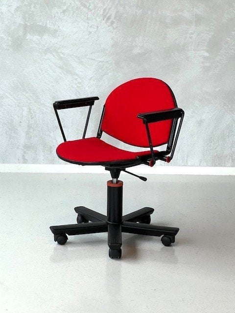 Modulamm burostoel vintage bureaustoel desk chair rood 1979, Gebruikt, ., Ophalen of Verzenden, .