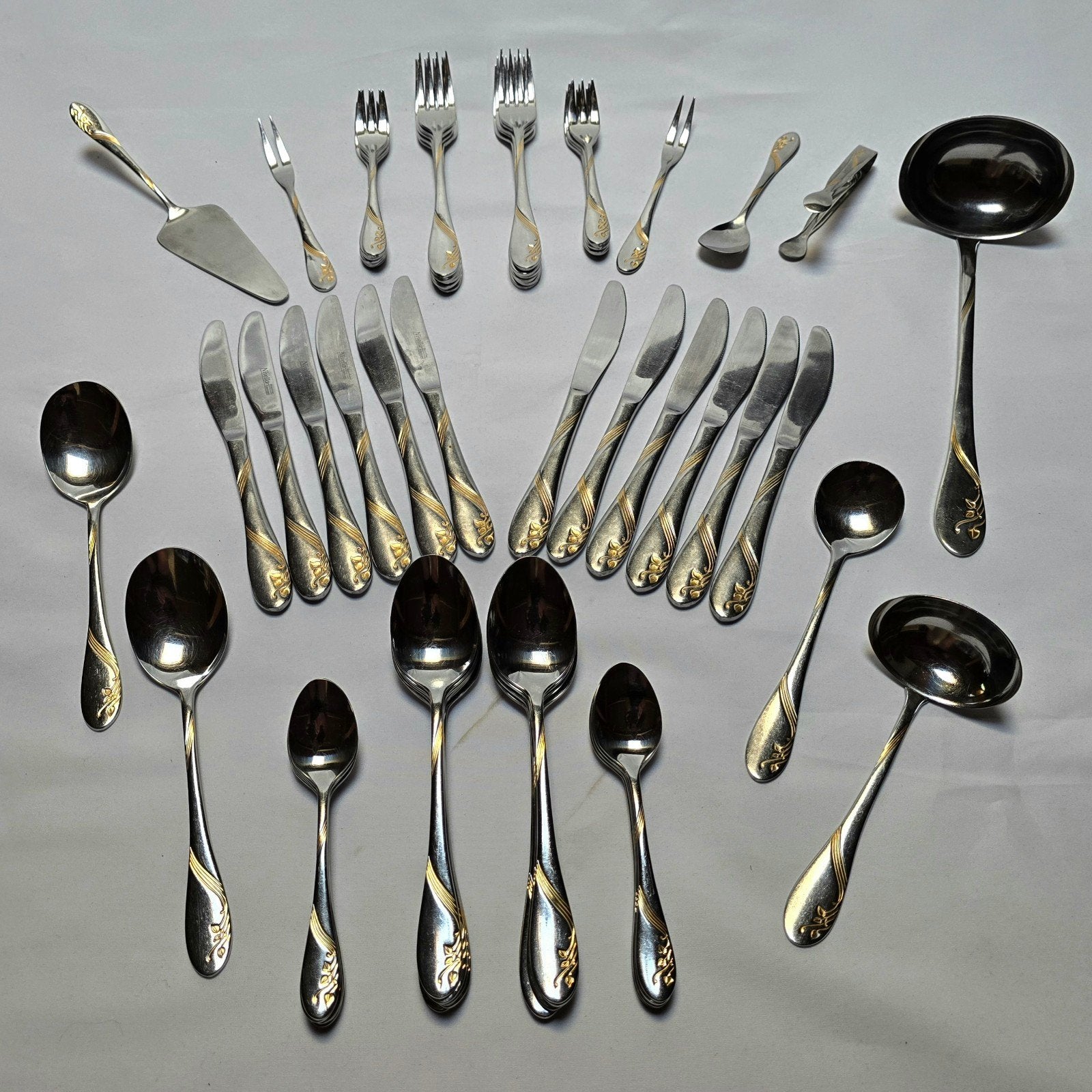 Vintage Nivella Bestekset voor 12 personen, Verguld goud, Ophalen of Verzenden