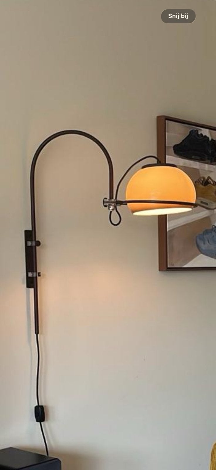 Vintage Dijkstra Booglamp, Gebruikt, Metaal, 150 tot 200 cm, E27 (groot)