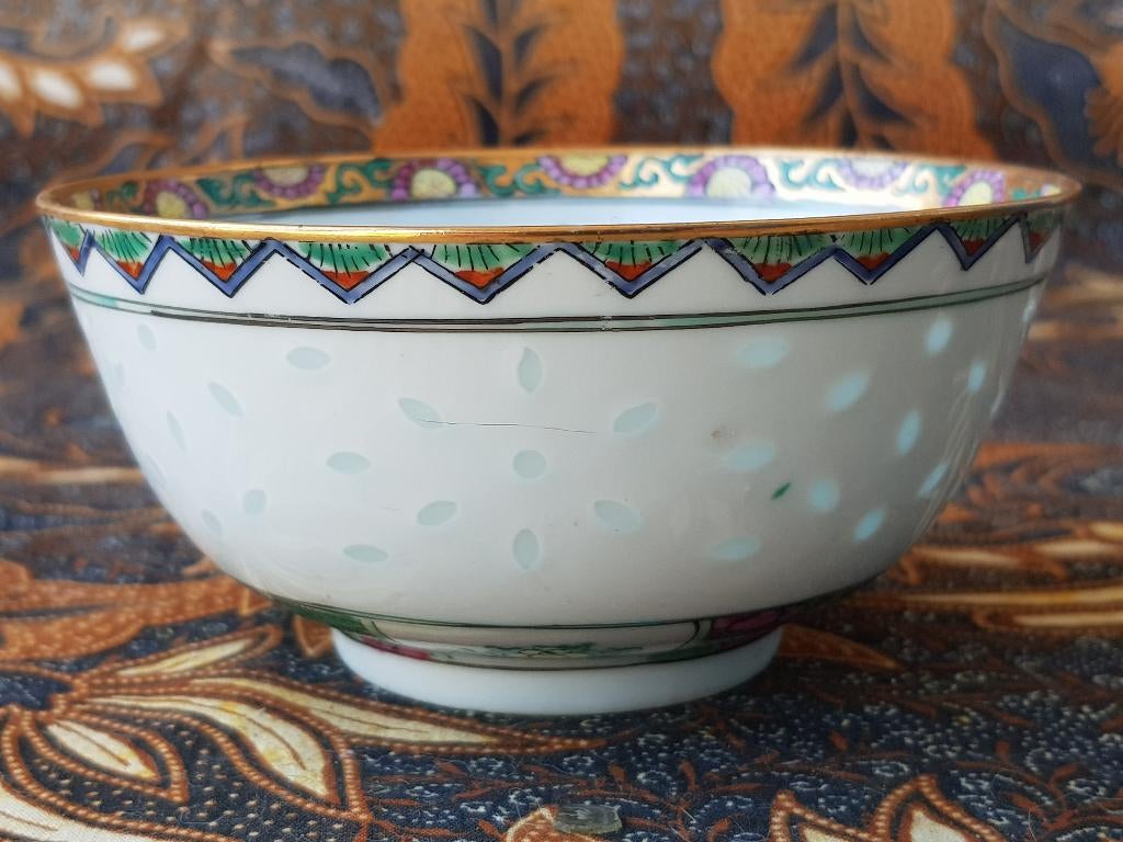 Mooie stel oude Chinese rijstkommen van porselein 11,5 cm., Antiek en Kunst, Antiek | Porselein, Ophalen of Verzenden