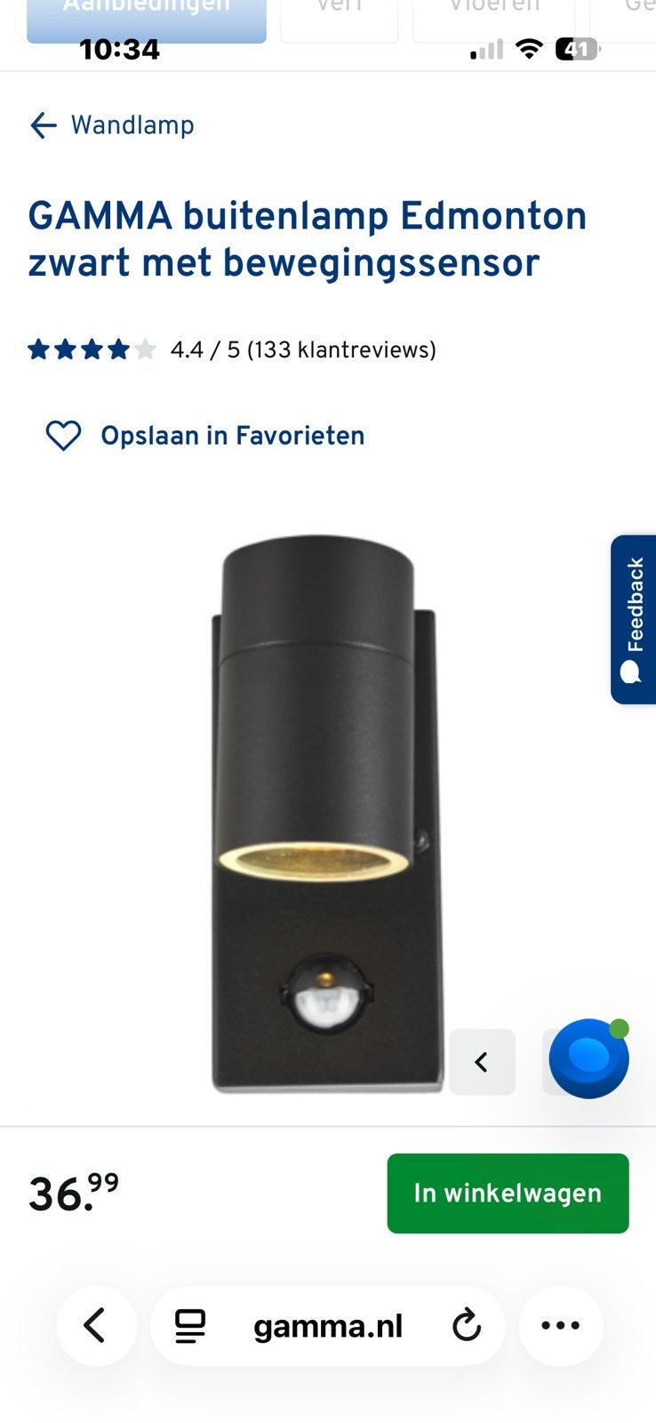 Zwarte buitenlamp nieuw in doos te koop!, Ophalen, Nieuw
