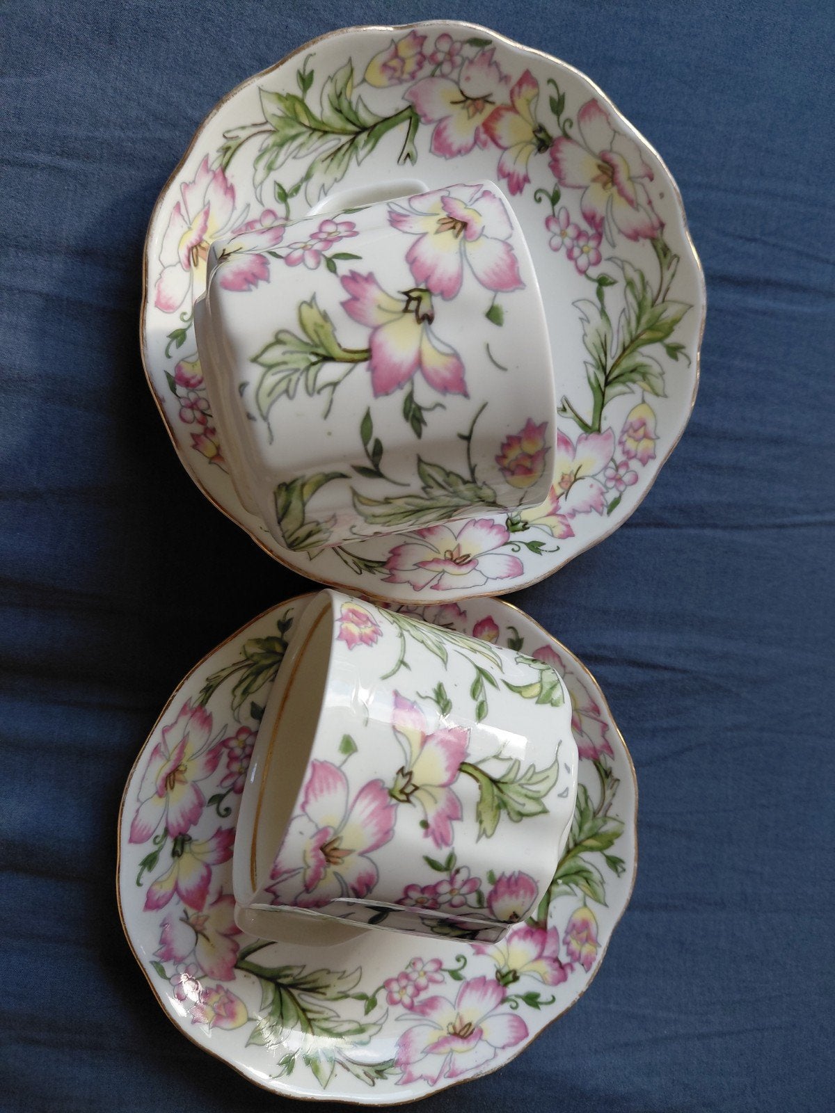 Set van 2 Royal Garden theekopjes met schotels, Ophalen of Verzenden