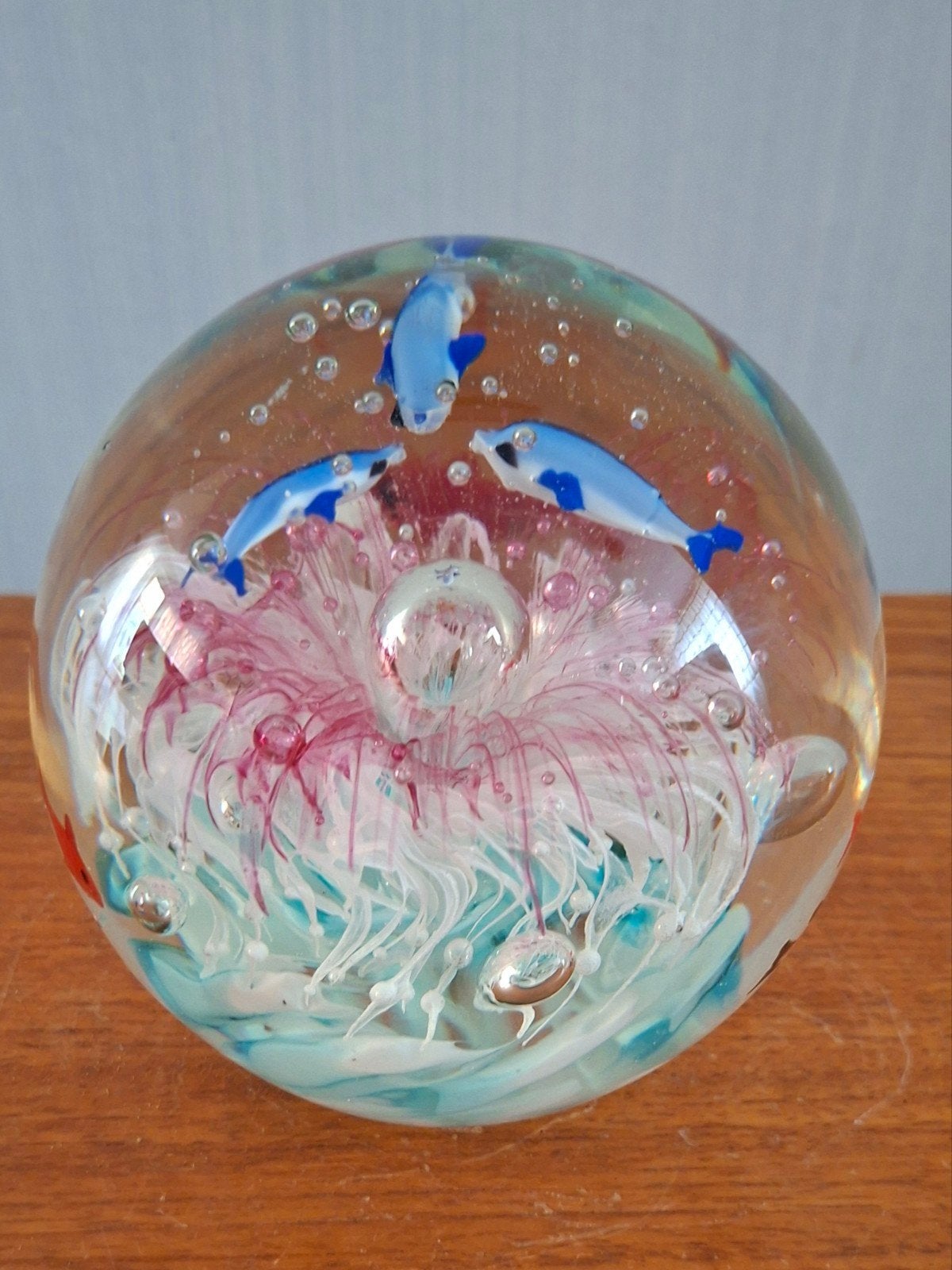 Vintage jaren 70 Murano presse papier aquarium bol, Antiek en Kunst, Ophalen