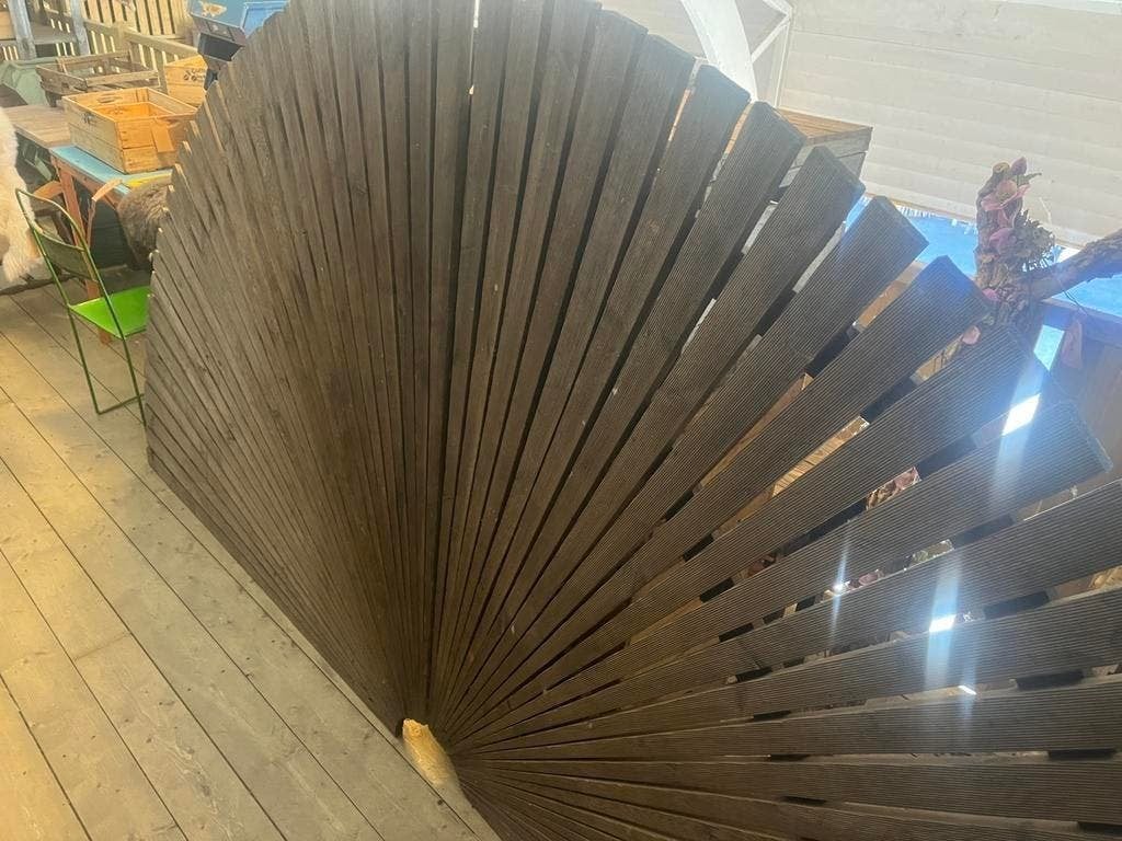 2x houten waaierpaneel , waaier 1m50 voor in de tuin, Ophalen, Nieuw, Minder dan 180 cm, Planken