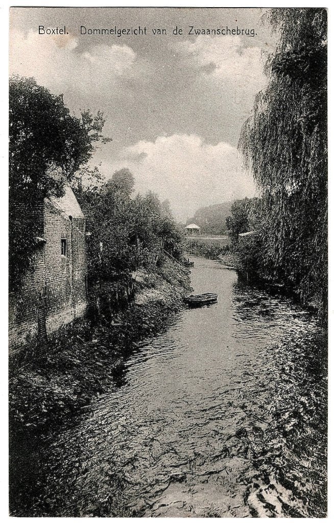 Boxtel nb, dommelgezicht, verstuurd in 1929, richtprijs 4,==, Verzamelen, Ansichtkaarten | Nederland, Verzenden, 1920 tot 1940